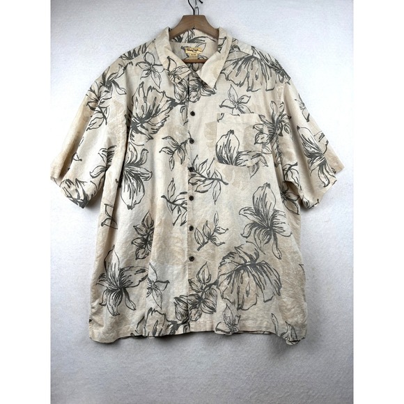 Panama Jack Other - Panama Jack Shirt Mens 3XL Ramie Cotton Floral Tropical‎ Button Down